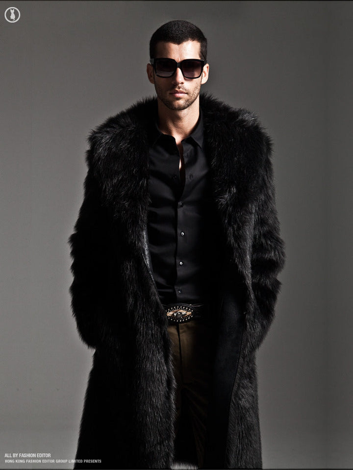 Men's Elegant Faux Fur Coat Amarae