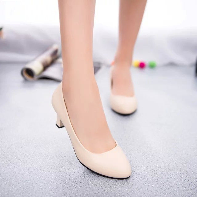 Ladies Elegant Pumps with Comfortable Block Heel and Stylish Design Lune London