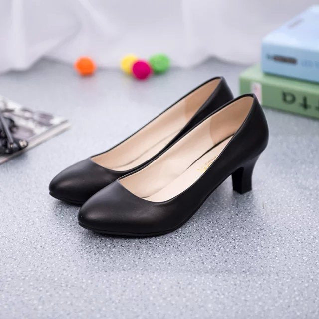 Ladies Elegant Pumps with Comfortable Block Heel and Stylish Design Lune London