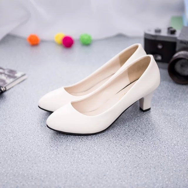 Ladies Elegant Pumps with Comfortable Block Heel and Stylish Design Lune London
