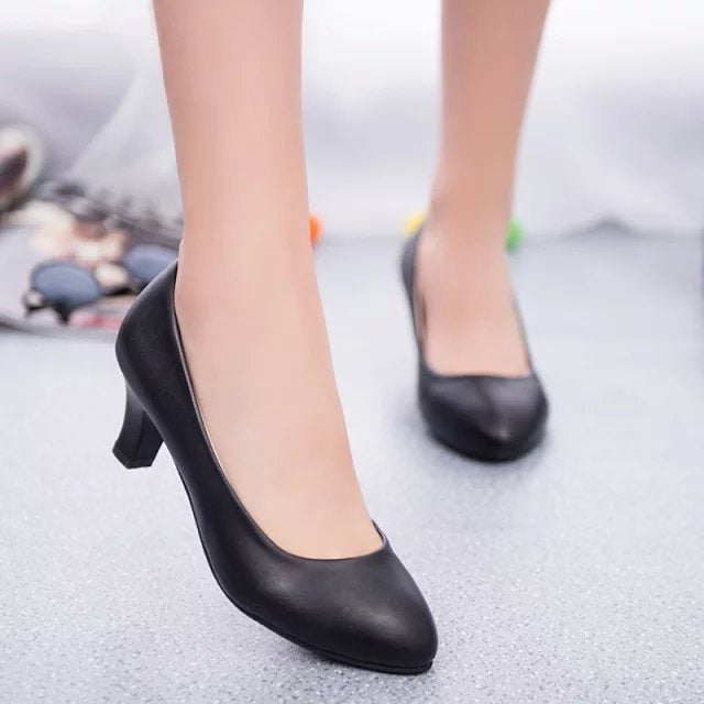 Ladies Elegant Pumps with Comfortable Block Heel and Stylish Design Lune London