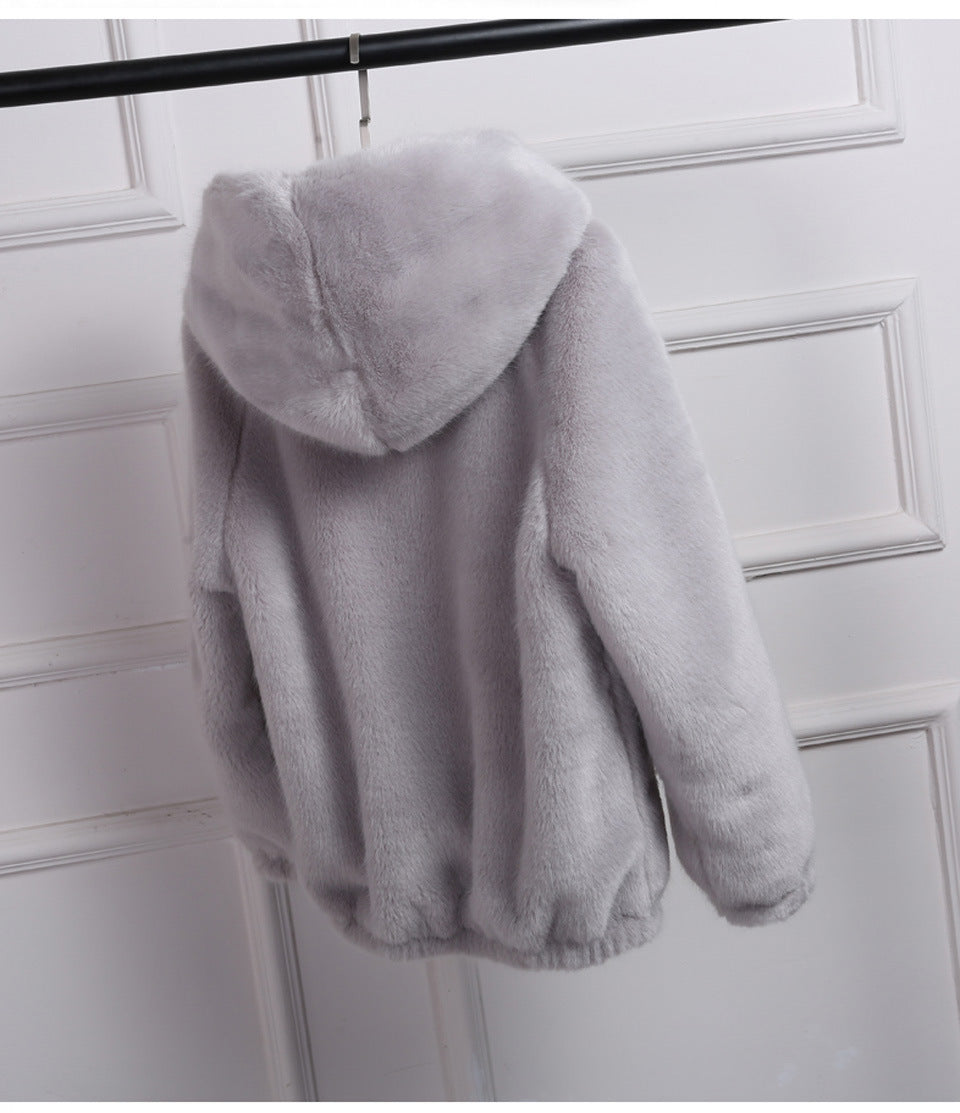 Women’s Faux Fur Hooded Jacket with High-Quality Zipper Lune London