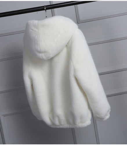 Women’s Faux Fur Hooded Jacket with High-Quality Zipper Amarae