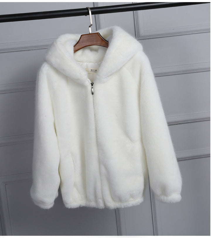 Women’s Faux Fur Hooded Jacket with High-Quality Zipper Lune London