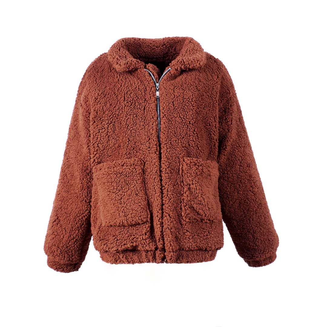Women Cozy Fleece Jacket with Zipper Amarae