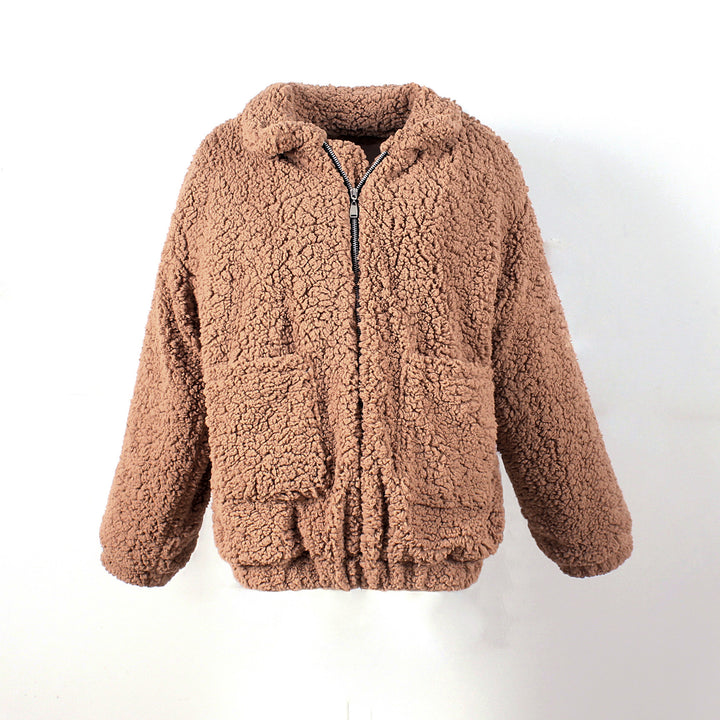 Women Cozy Fleece Jacket with Zipper Amarae