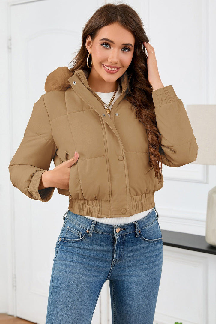 Amarae | High Waist Faux Fur Hooded Puffer Jacket