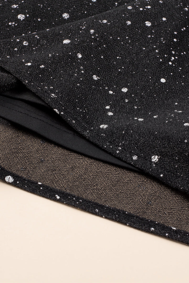 Lune London | Elegant black sparkling dress with mesh screening