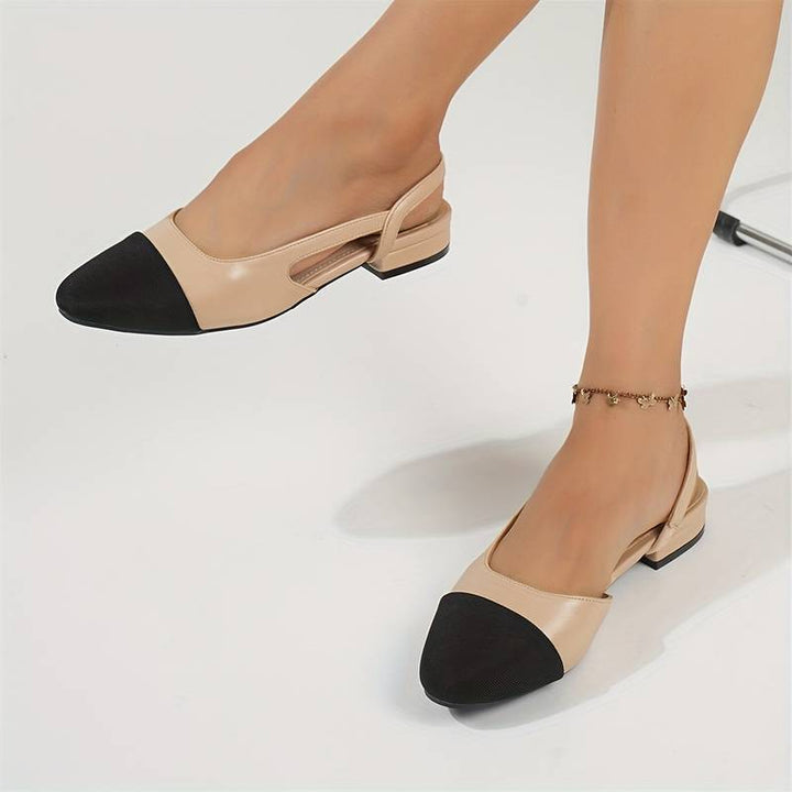 Lune London | Slingback Ballerinas in Beige & Black Classic Chic