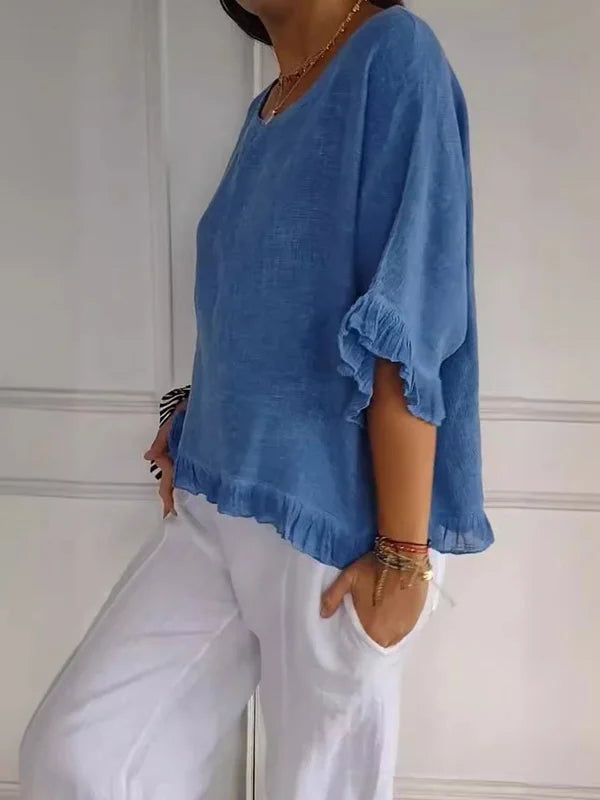 Lune London | Linen shirt with ruffle