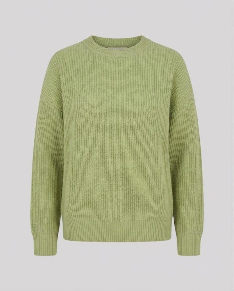 Women's Oversized Chunky Knit Crew Neck Sweater with Voluminous Sleeves Amarae