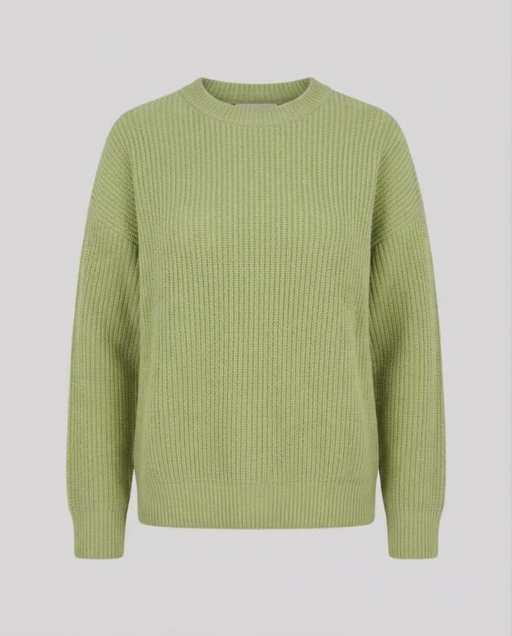 Women's Oversized Chunky Knit Crew Neck Sweater with Voluminous Sleeves Amarae