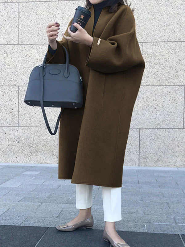 Women’s Long Wool Coat with Elegant Fit & Thermal Insulation | Amarae