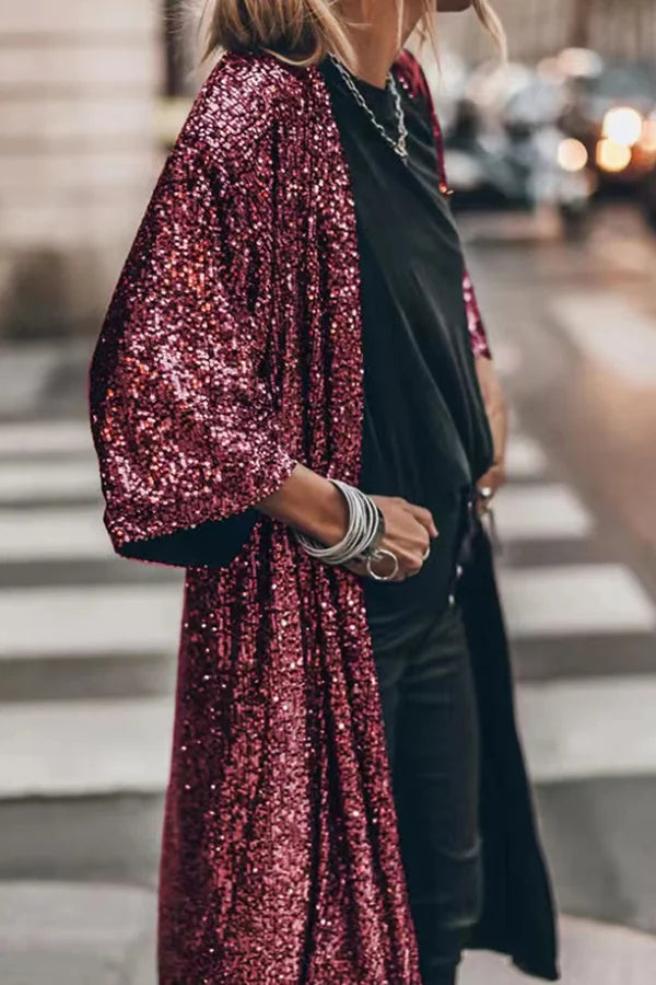 Lune London | Wind-resistant knitted jacket with shiny sequins