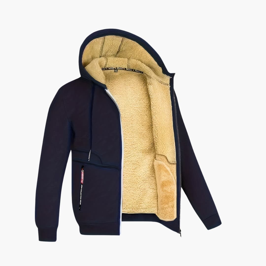 Amarae | Comfortable fleece-lined jacket with hood for men