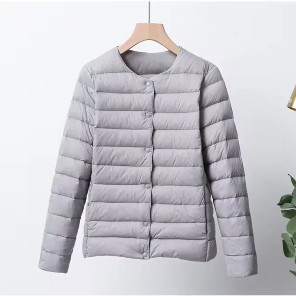 Lune London | Down Quilted Ultra-Light Slim Fit Button Closure Hip Length
