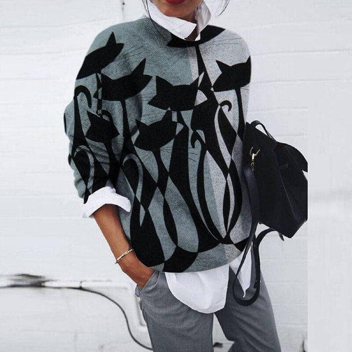 Amarae | Sweatshirt - Comfortable Fit - Graphic Print - Long Sleeved Crew Neck
