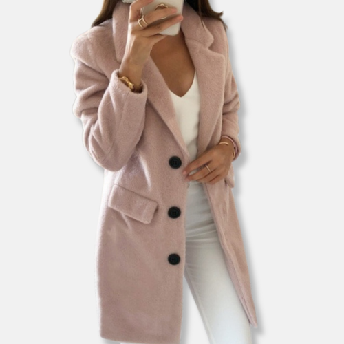 Amarae | Wool coat - Classic design - Knee length - With button closure and lapel