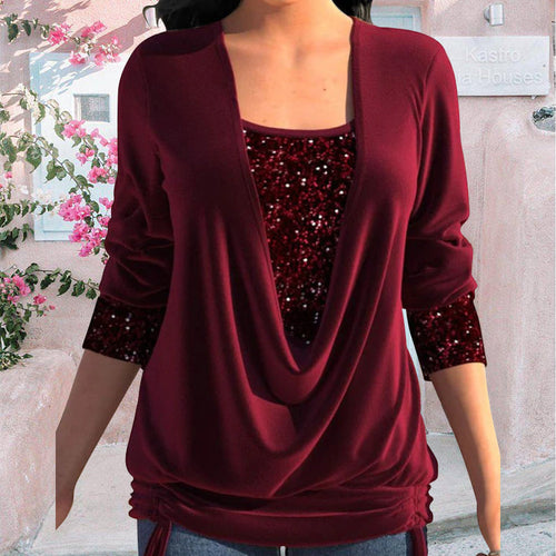 Amarae | Women's Blouse Long Sleeve & Sequins Elegant & Comfortable Fit