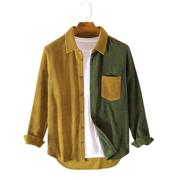 Amarae | Two-Tone Cord Shirt with Contrast Pocket