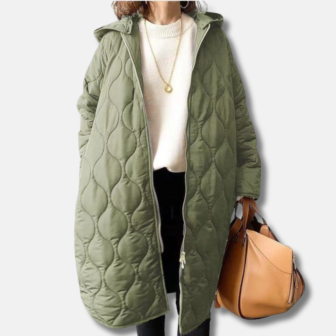 Amarae | Jacket - Quilted Long Model - Oversized Fit - Hood and Zipper
