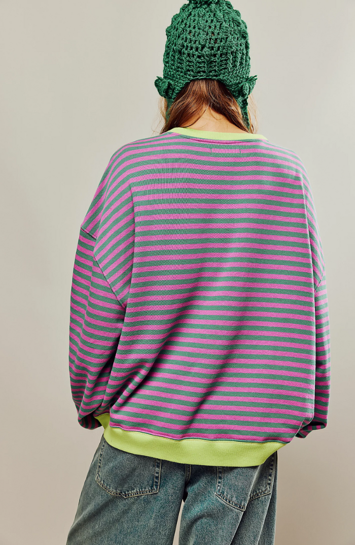 Lune London | Casual Striped Sweatshirt with Contrasting Accents for Women