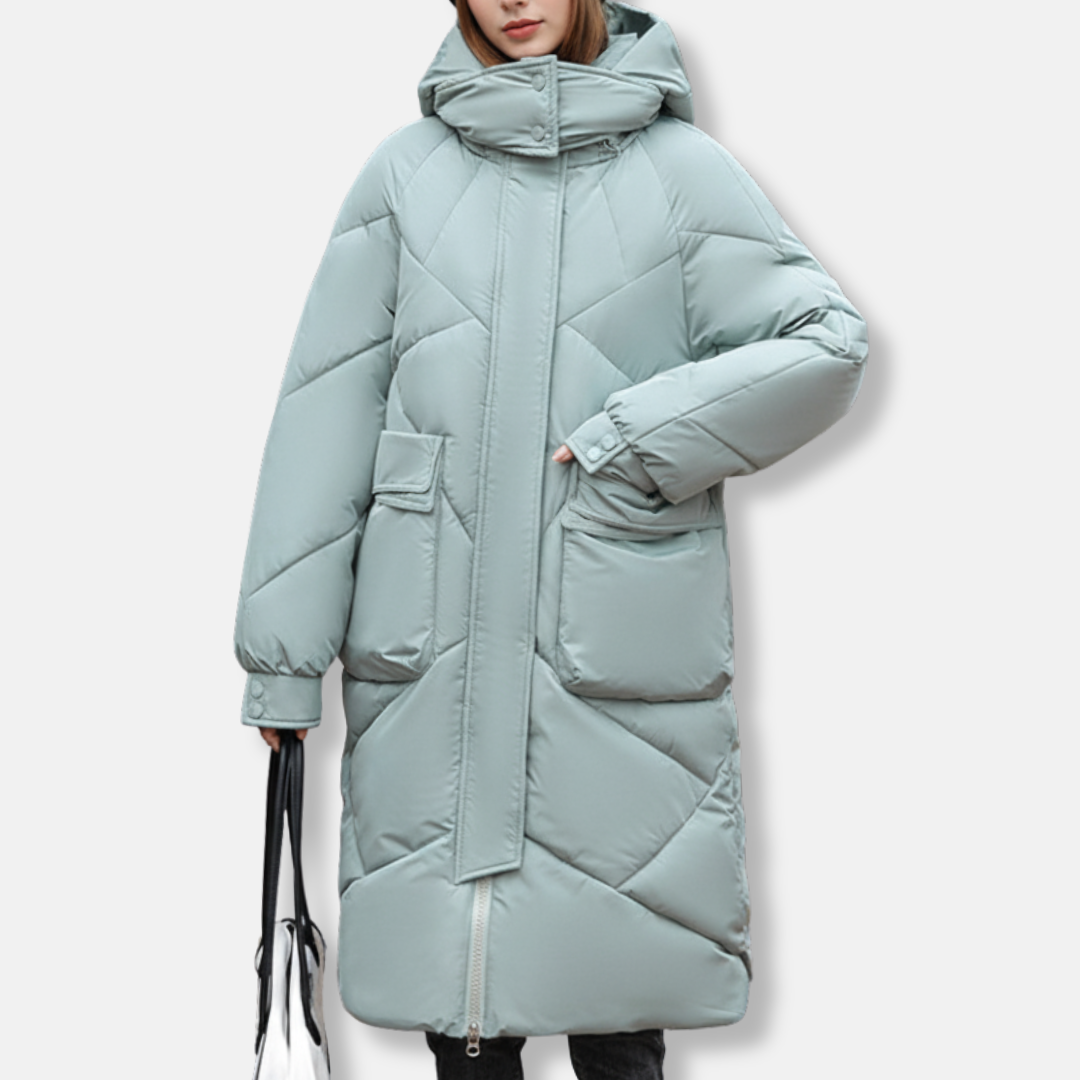 Amarae | Coat - Quilted - Plus Size Fit - Maxi Length - High Collar Hood