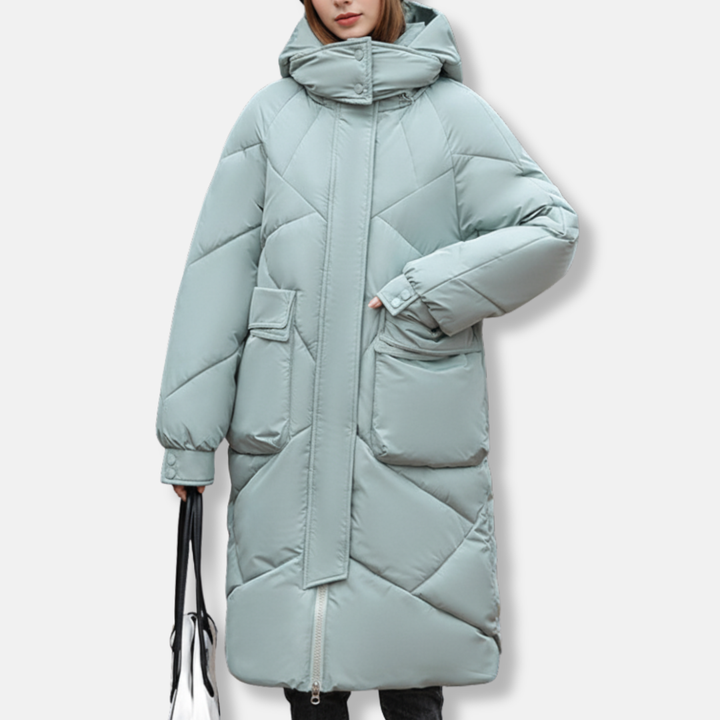 Amarae | Coat - Quilted - Plus Size Fit - Maxi Length - High Collar Hood
