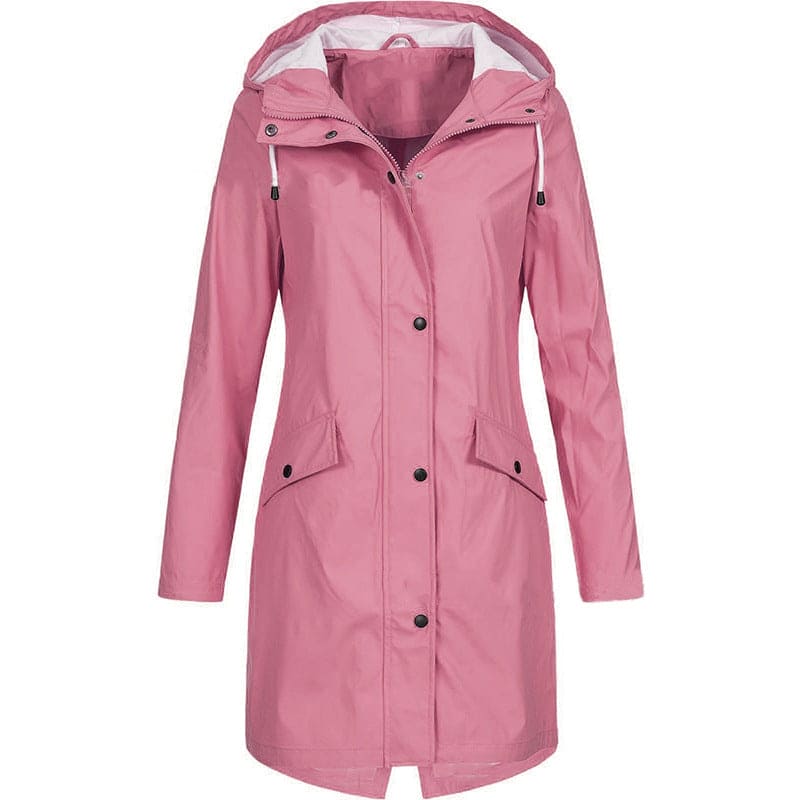 Amarae | Women's raincoat with hood and adjustable belt, waterproof