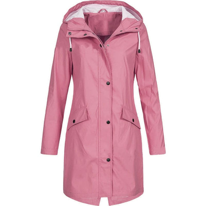 Amarae | Women's raincoat with hood and adjustable belt, waterproof