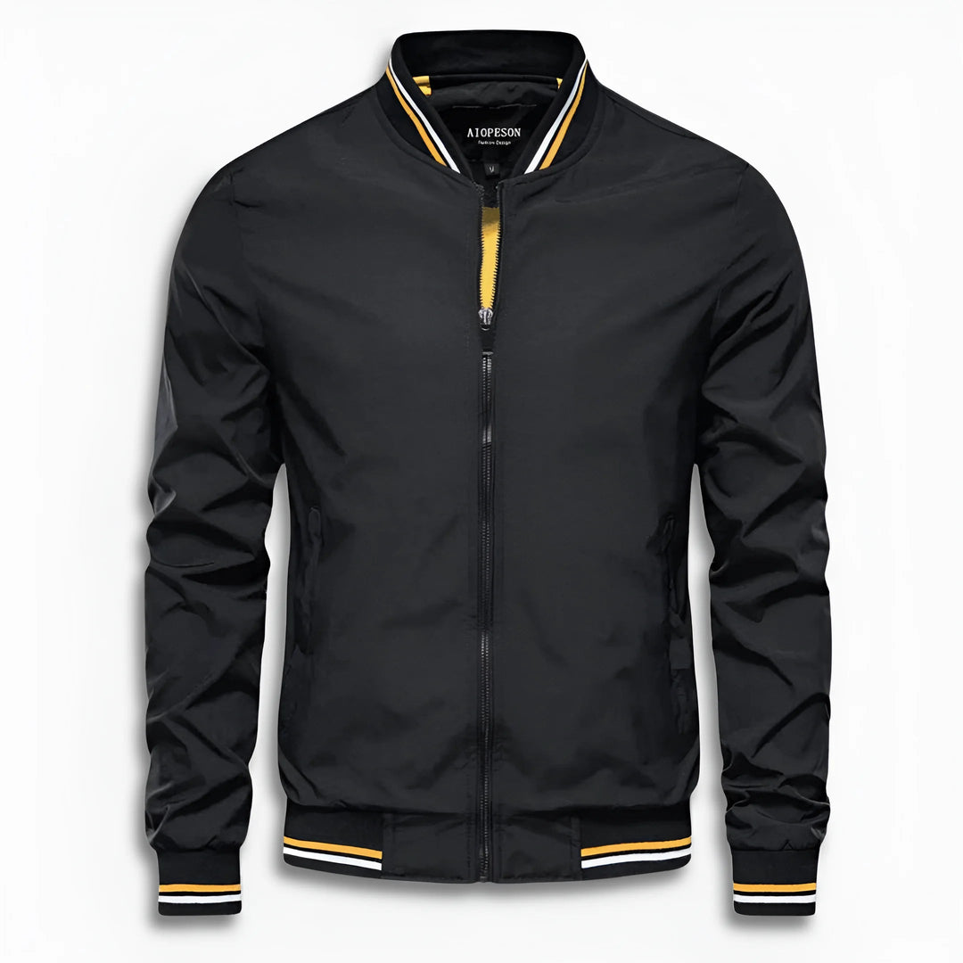 Men's Casual Transition Jacket with Water-Repellent Surface & Stand Collar Amarae