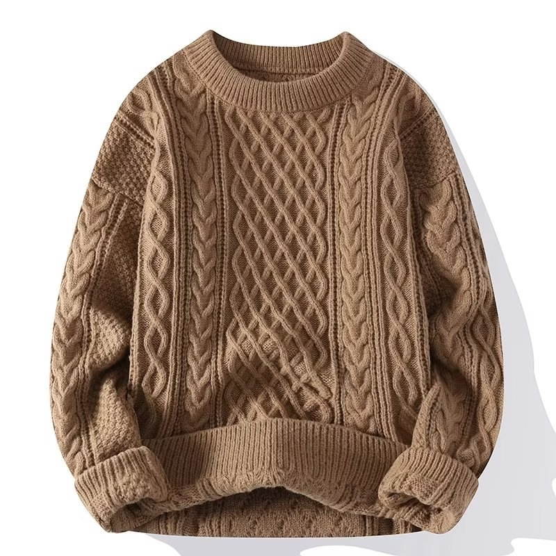 Lune London | Knit Sweater - Soft Cable Knit - Round Neck - Long Sleeve Comfortable Fit