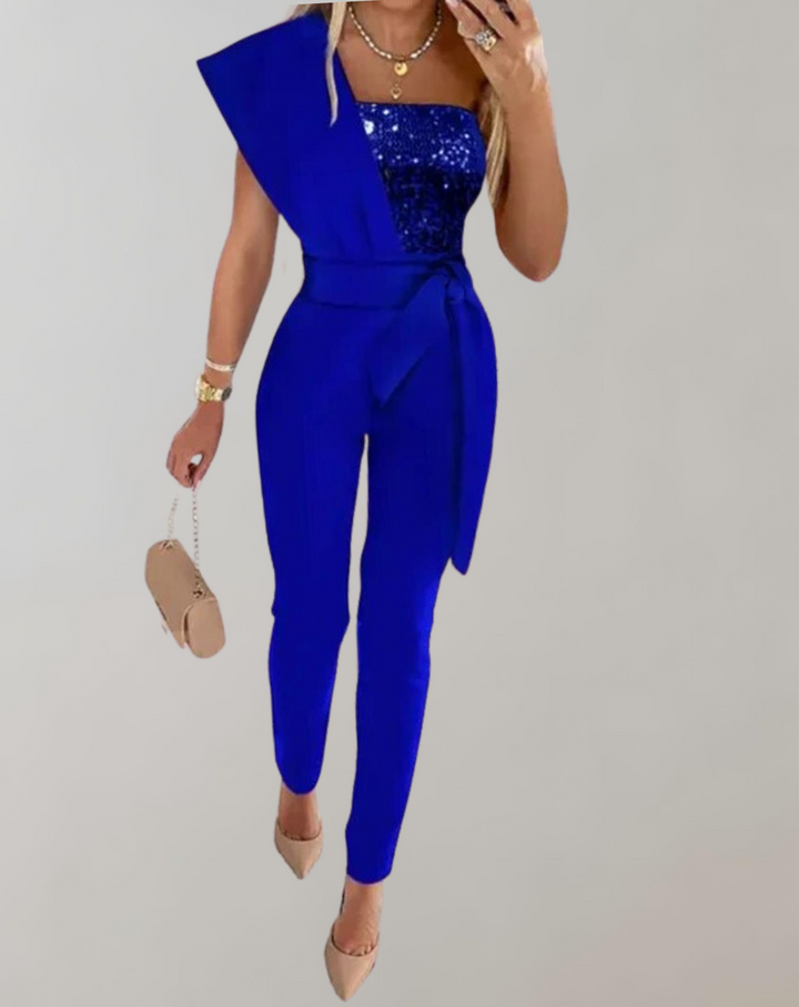 Lune London | Luxurious Jumpsuit with Bow Belt and Sparkling Details