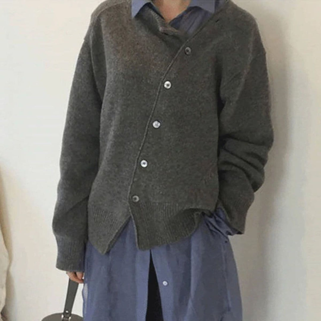 Lune London | Knit Sweater - Oversized Fit - Button Closure - Soft and Comfortable