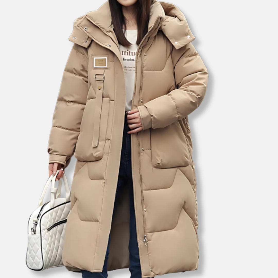 Chic Und Stil | Plus Size Relaxed Fit Maxi Length High Collar with Hood