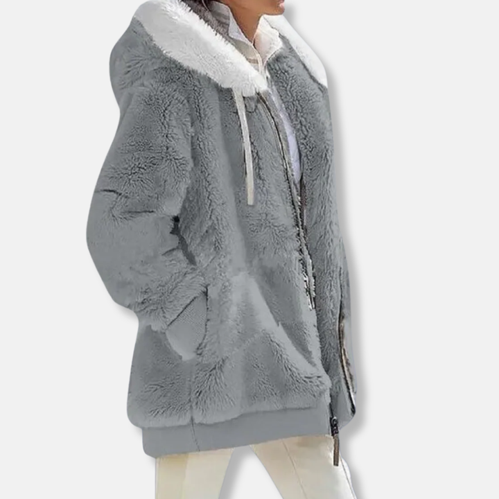 Amarae | Fleece Oversized Fleece Jacket - Hooded Zip Jacket
