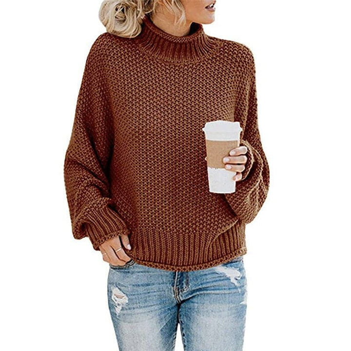Lune London | Knit Sweater - High Roll Neck - Chunky Knit - Loose Fit - Soft and Warm