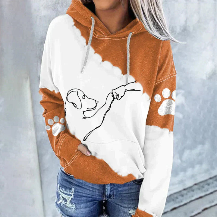 Amarae | Trendy loose hoodie with dog print