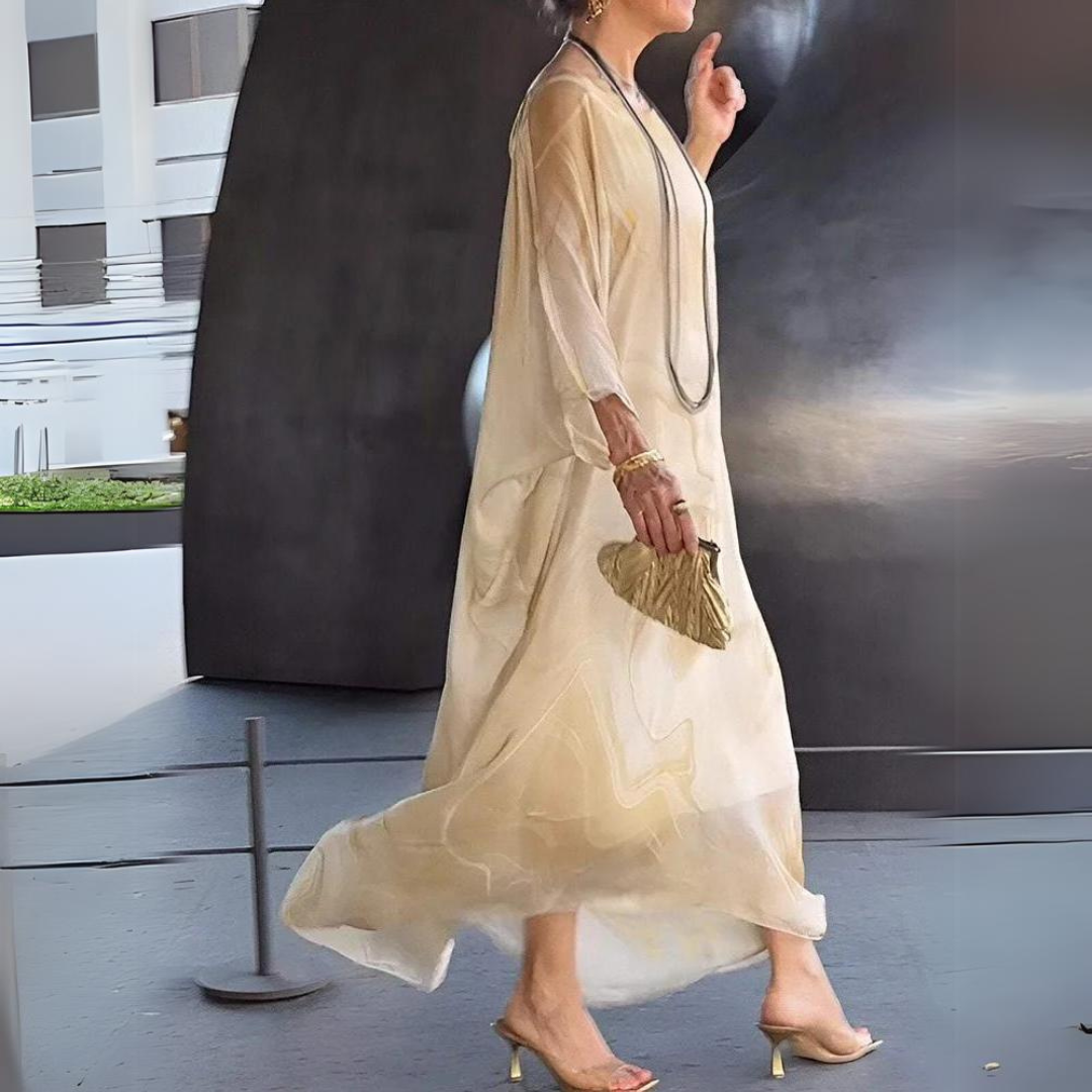 Lune London | Kaftan Dress Flowing Light Fabric Elegant Loose Fit Wide Sleeves
