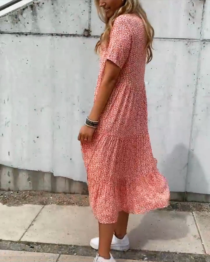 Lune London | Short sleeve dress with floral pattern