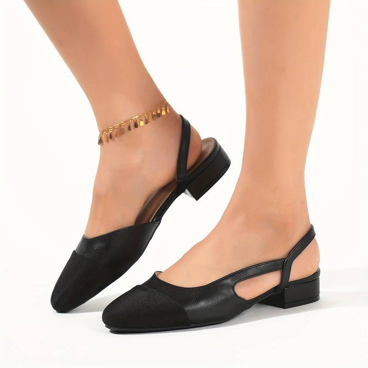 Lune London | Slingback Ballerinas in Beige & Black Classic Chic