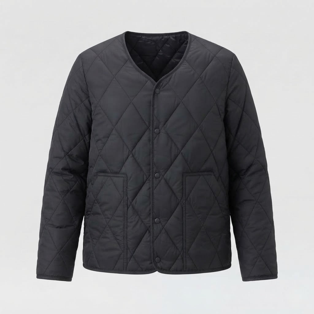 Men's lightweight quilted inner jacket with diamond quilting and snap button closure Amarae