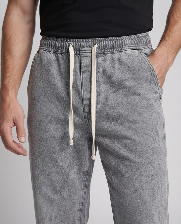 Men's wide baggy jeans with drawstring and low rise Amarae