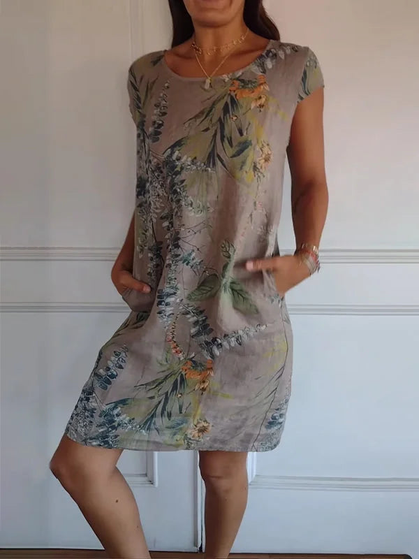 Lune London | Women Printed Cotton and Linen Dress