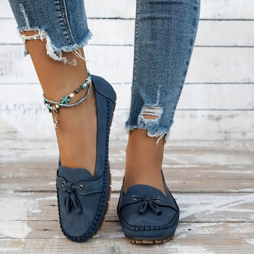 Amarae | Classic Suede Loafers with Tassel Detail for Women