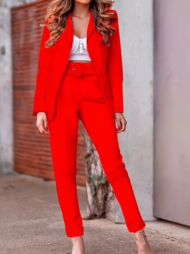 Amarae | Elegant set with open blazer and trousers