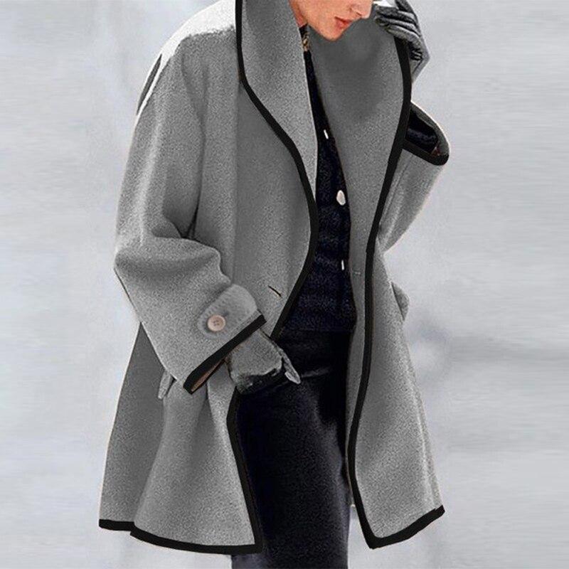 Amarae | Coat - Wool blend - Oversized fit - Draped collar - Long style