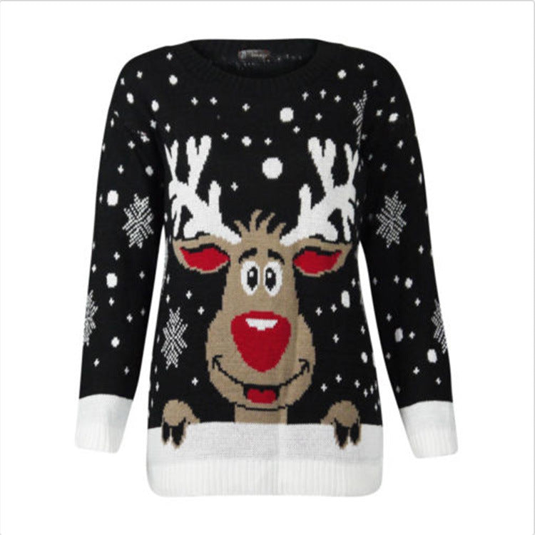 Christmas wool sweater for women with festive reindeer pattern and 3D effects Lune London