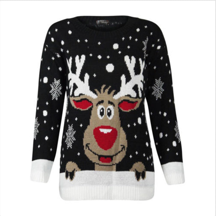 Christmas wool sweater for women with festive reindeer pattern and 3D effects Lune London