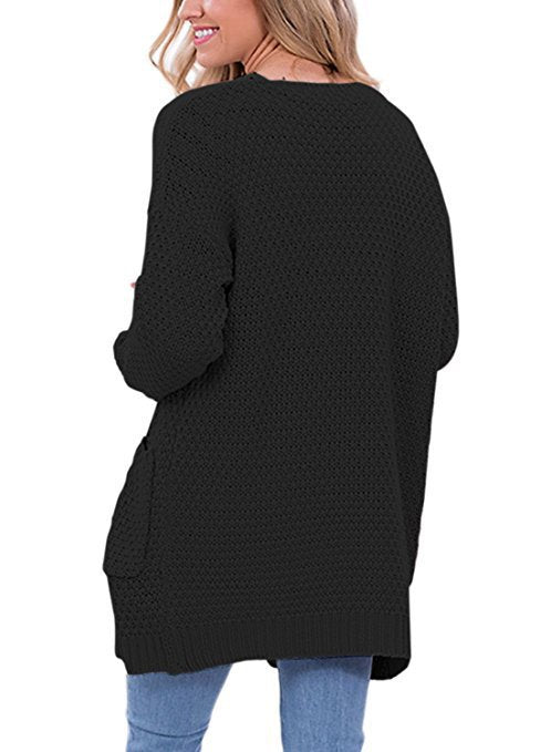 Chunky knit cardigan for women with asymmetrical design and relaxed sleeves Chic and Still